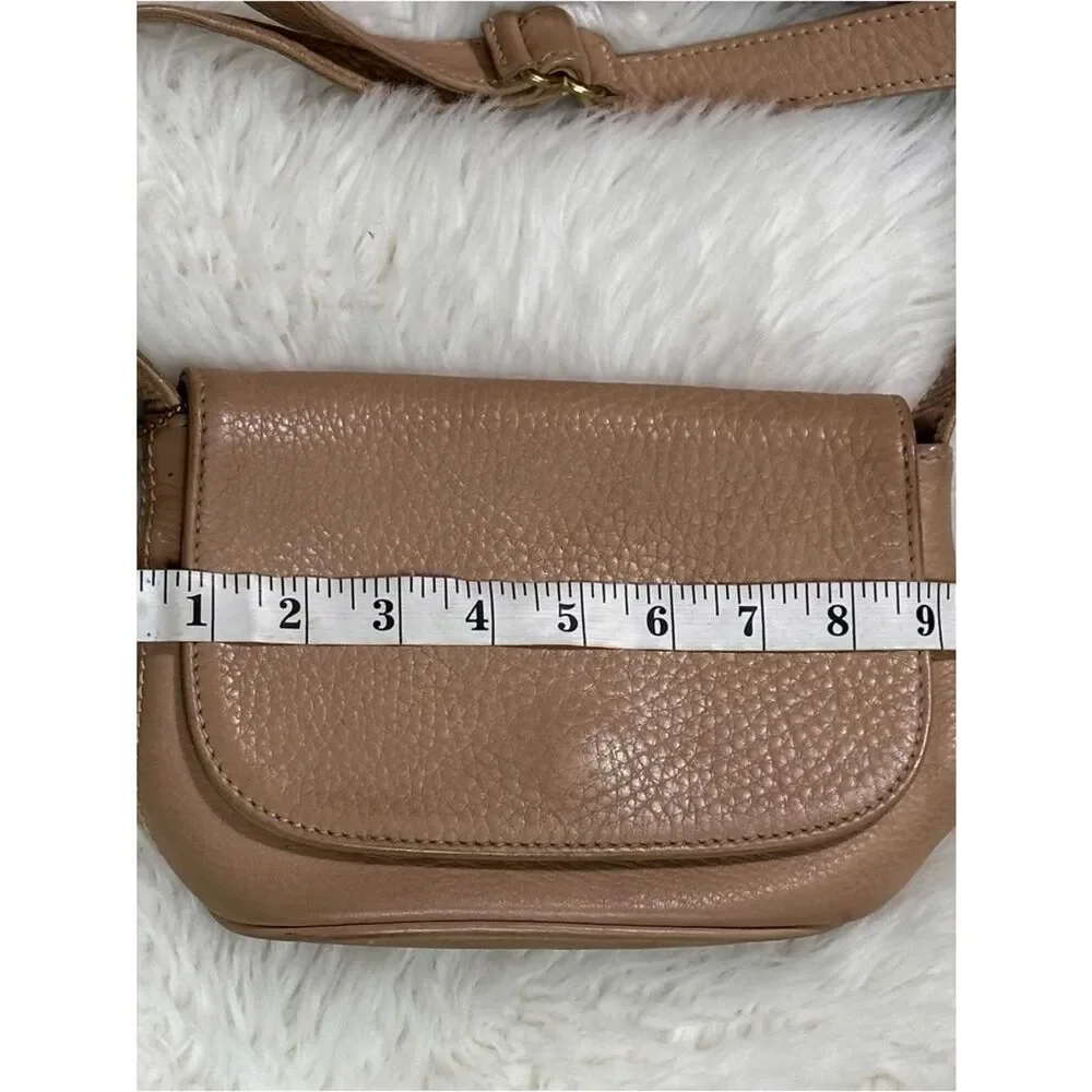 Coach Pebbled Leather Crossbody Bag in Taupe/VINTAGE
